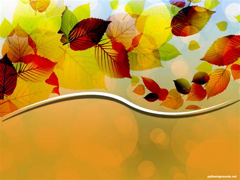 Creative Autumn Leaves Vector Background For Powerpoint Flower Ppt