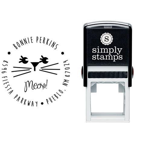 Kitty Round Address Stamp Rubber Stamp Simply Stamps