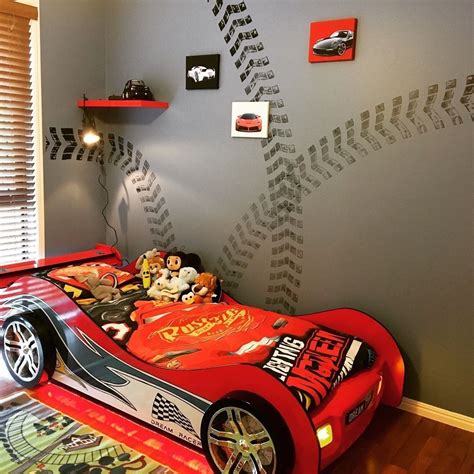 Shown with optional drawers ($398) and optional name on side ($35) note: 40 Gorgeous Diy Kids Car Bed Ideas - ZYHOMY | Kids car bed, Boy room themes, Kids room design boys