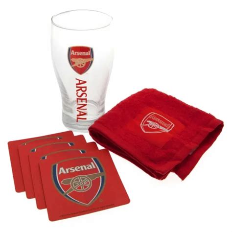 New Official Arsenal Fc Football Crest Mini Bar Set Arsenal Pint Glass