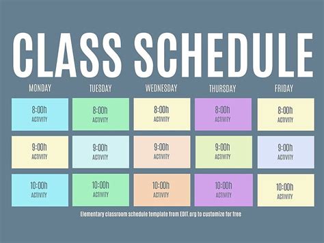 Online Editable Templates For School Schedules Timetable Layout Hd