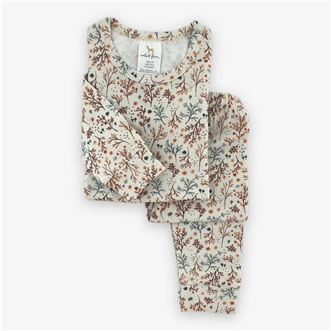 Modal Long Sleeve Pajama Set Meadow Velvet Fawn