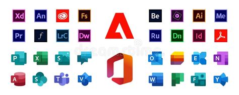 Set Icons Microsoft Office 365 Word Excel Onenote Yammer Sway