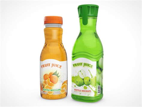 Fruit beverage mockup on background. Bottle - PSD Mockups