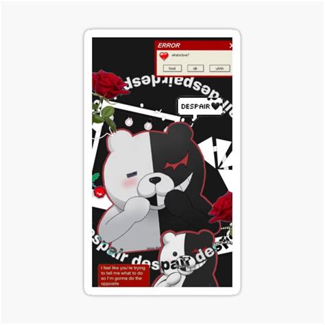 Monokuma Danganronpa Sticker For Sale By Shopblossom Redbubble