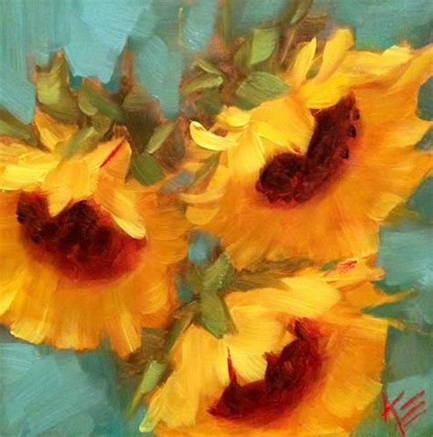 Daily Paintworks Original Fine Art Krista Eaton Flower Painting