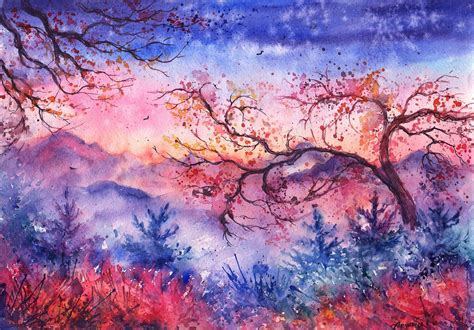 Watercolor Landscape Wallpapers Top Free Watercolor Landscape