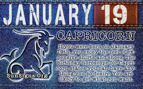 January 19 - Capricorn Birthday Horoscope Personality & Meanings | Sun ...