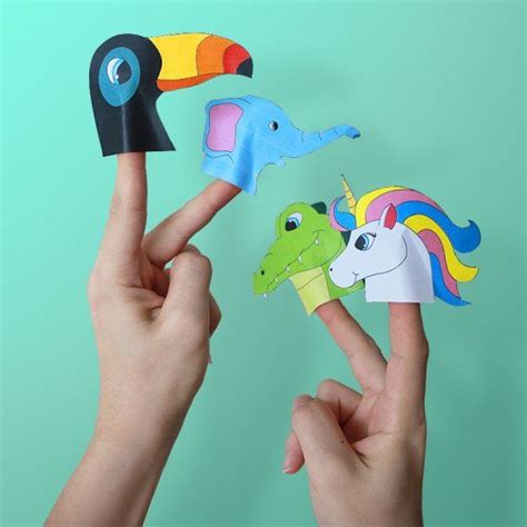 Free Printables Of Four Colorful Animal Paper Finger Puppets Paper