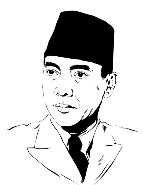 Gambar Mewarnai Soekarno Pahlawan Nasional Indonesia •