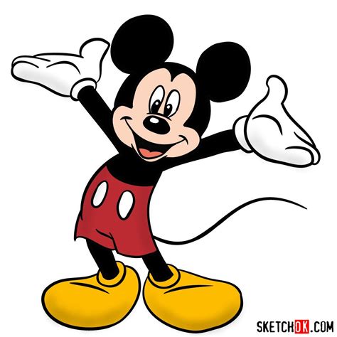 How To Draw Mickey Mouse Sketchok Step By Step Drawing Tutorials
