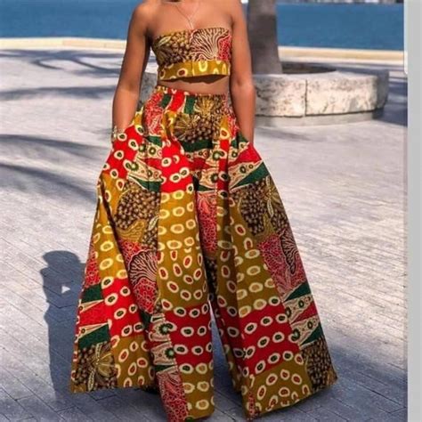 african two piece clothing african pallazo pants and crop top african styles ankara dr