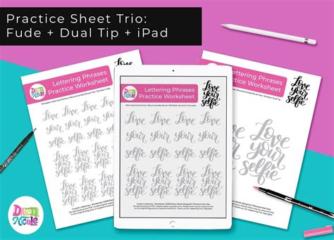 Love Your Selfie Lettering Practice Sheets | Lettering practice, Hand lettering practice sheets ...