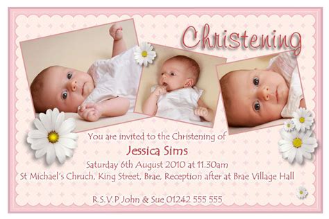 Christening Invitation For Baby Girl Christening Invitation