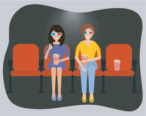 Friends Watching Movie Illustrations Royalty Free Vector Graphics