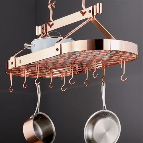 These items are offered as oem products on bulk orders and kitchen with hanging pot racks rack for hanging pots and pans pots and pans wall rack pan hanging rack video game with tv. Enclume ® Oval Copper Ceiling Pot Rack | Crate and Barrel