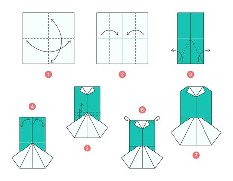 Blouse And Skirt Origami Scheme Tutorial Moving Model Origami For Kids
