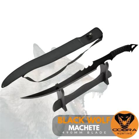 Black Wolf Spring Steel Army Style Tactical Machete Sword Hunting