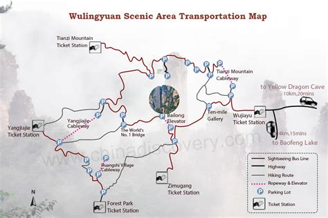 Wulingyuan Map Maps Of Zhangjiajie Wulingyuan Scenic Area