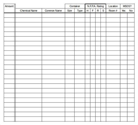 15 Chemical Inventory Templates Free Sample Example Format Download