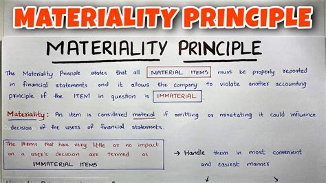 Materiality Principle Explained By Saheb Academy Youtube