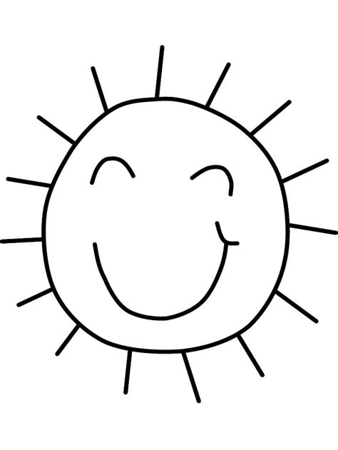 Simple Sun Smiling Coloring Page Free Printable Coloring Pages For Kids