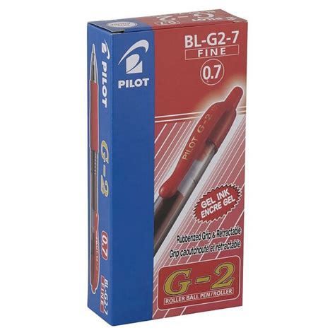 Pilot G 2 07 Fine Retractable Gel Pen 12 Pack Red