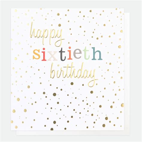 Gold Confetti 60th Birthday Card Caroline Gardner