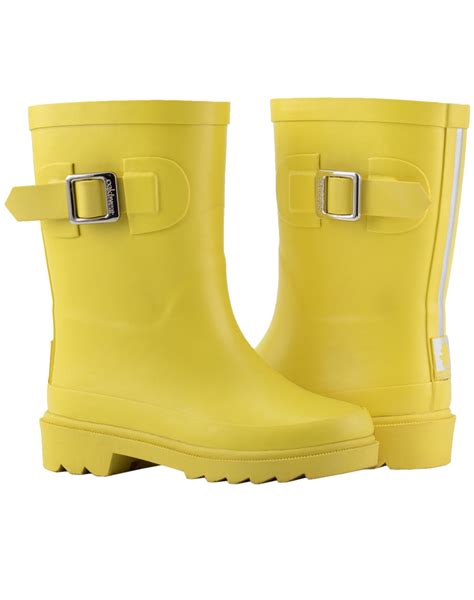 Kids Buckle Rubber Rain Boots Classic Yellow Oaki