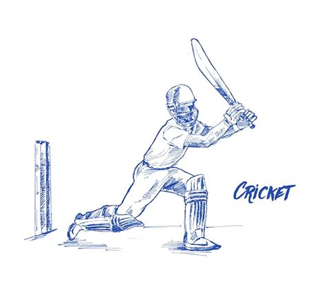 Premium Vector Concept Of Batsman Playing Cricket Championship Line
