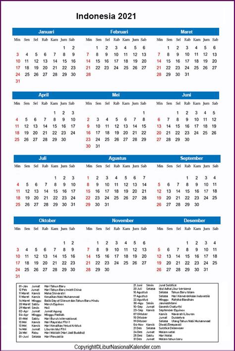 Hari Libur Nasional 2021 Kalender 2021 Cuti Bersama Indonesia