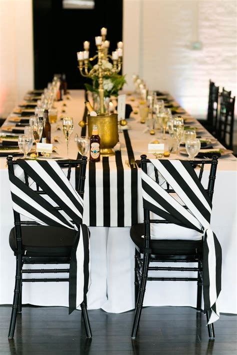 Black And White Striped Tablescape White Stripes Wedding Striped