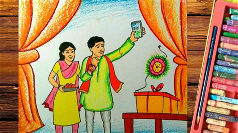 Raksha Bandhan Drawing Competitionhow To Draw Rakhi Easy Youtube