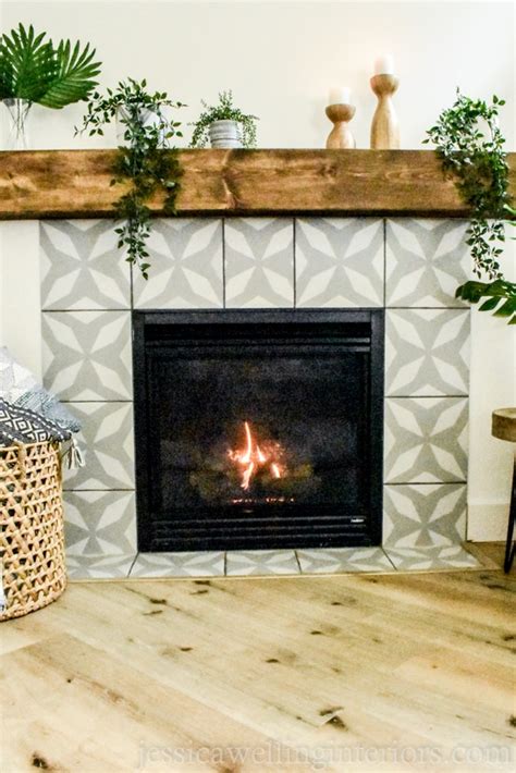 Diy Paint Tile Fireplace Sizzling Stencil Style Paint Your Fireplace