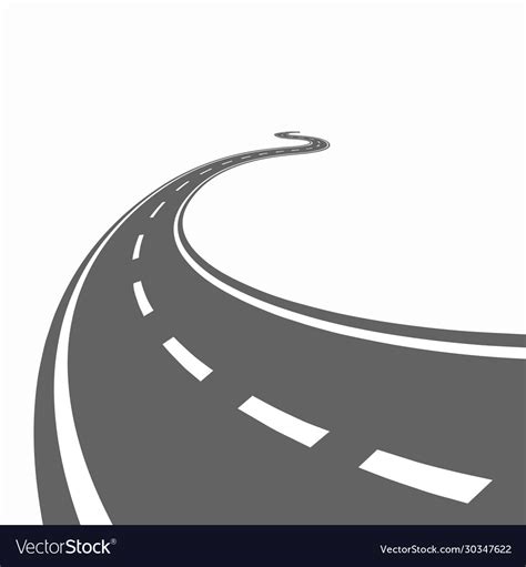 Curved Winding Road Royalty Free Vector Image Vectorstock