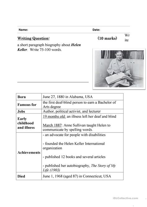 Biography Report Outline Worksheetpdf Projects To Try Biography