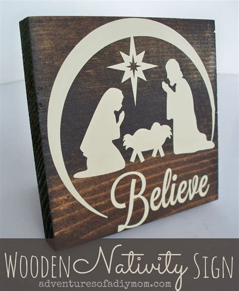 Wooden Nativity Sign Adventures Of A Diy Mom