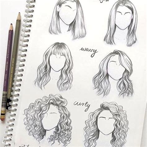 Anime Drawings How To Draw Straight Wavy Curly Hair Different Sides