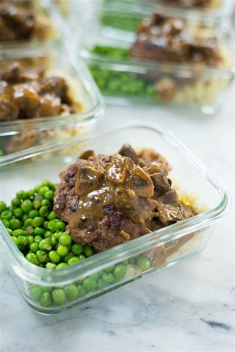 Divide the beef mixture into four equal size portions and form into patties about 1/2 inch thick. Healthy Salisbury Steak | Recipe | Recipes, Salisbury ...