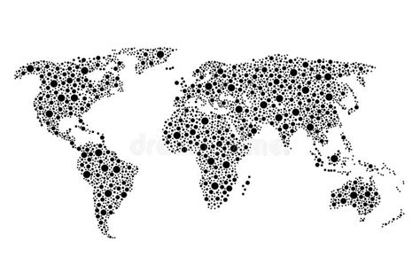 World Map Of Dots Stock Vector Image 47010434