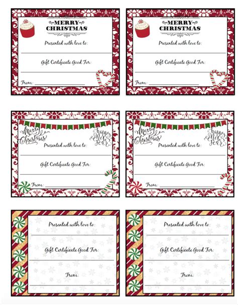 Free Printable Christmas T Certificates 7 Designs Pick Your Favorites