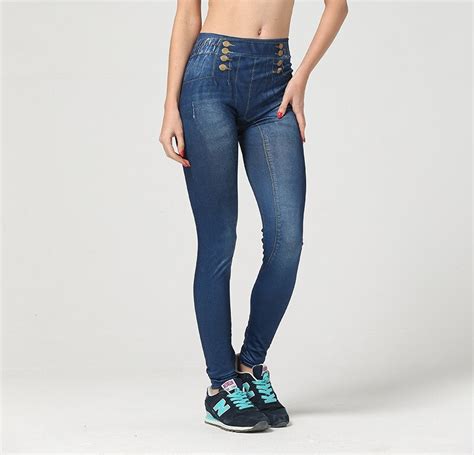 New Arrival Denim Jeans Looking Leggings Sexy Skinny Jeggings Stretch Pants Trousers Hot Sale In