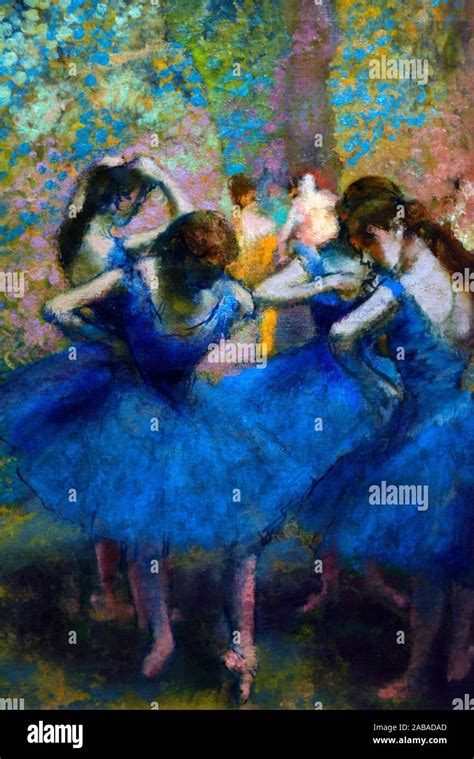 Dancers In Blue 1890 Edgar Degas Orsay Museumparisfrance Stock