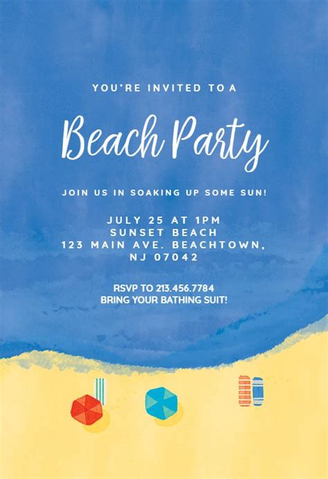 Beach Chillout Pool Party Invitation Template Greetings Island Beach Party Invitations