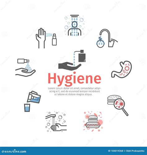 Hygiene Line Icons Set Vector Signs For Web Graphics Stock Vector
