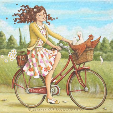 Solve Themes Vintage Illustrationspictures Girl On Bike Jigsaw