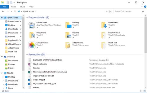 Add The Recent Items Folder To Windows 10 Quick Access