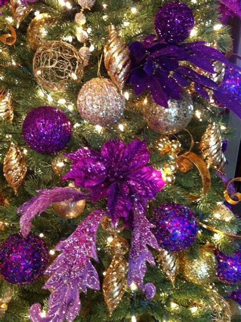 Purple And Gold Christmas Tree Purple Christmas Decorations Purple