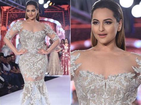Bombay Times Fashion Week Sonakshi Sinha Turned Into An Angel On Ramp Sheer Gown Gowns