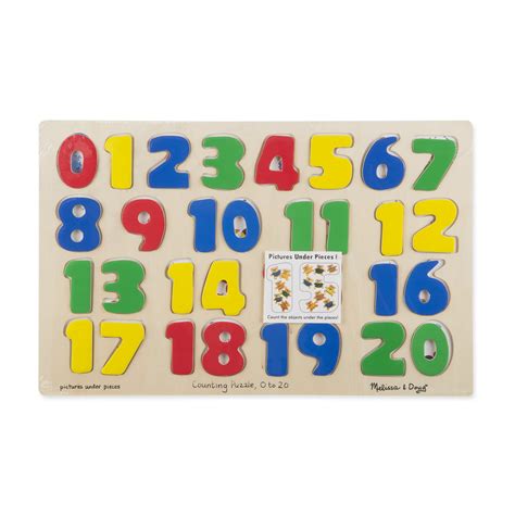 Melissa And Doug Numbers 0 20 Wooden Puzzle 21 Pcs